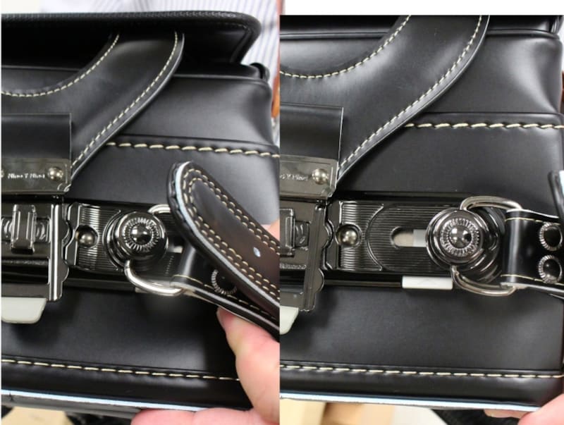 幅を狭くした場合(左)と広げた場合(右)では2.5cm、左右合わせて5cm広げられます