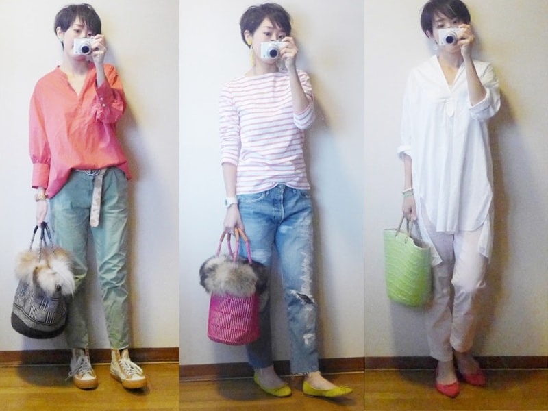 ピンクのコーディネート