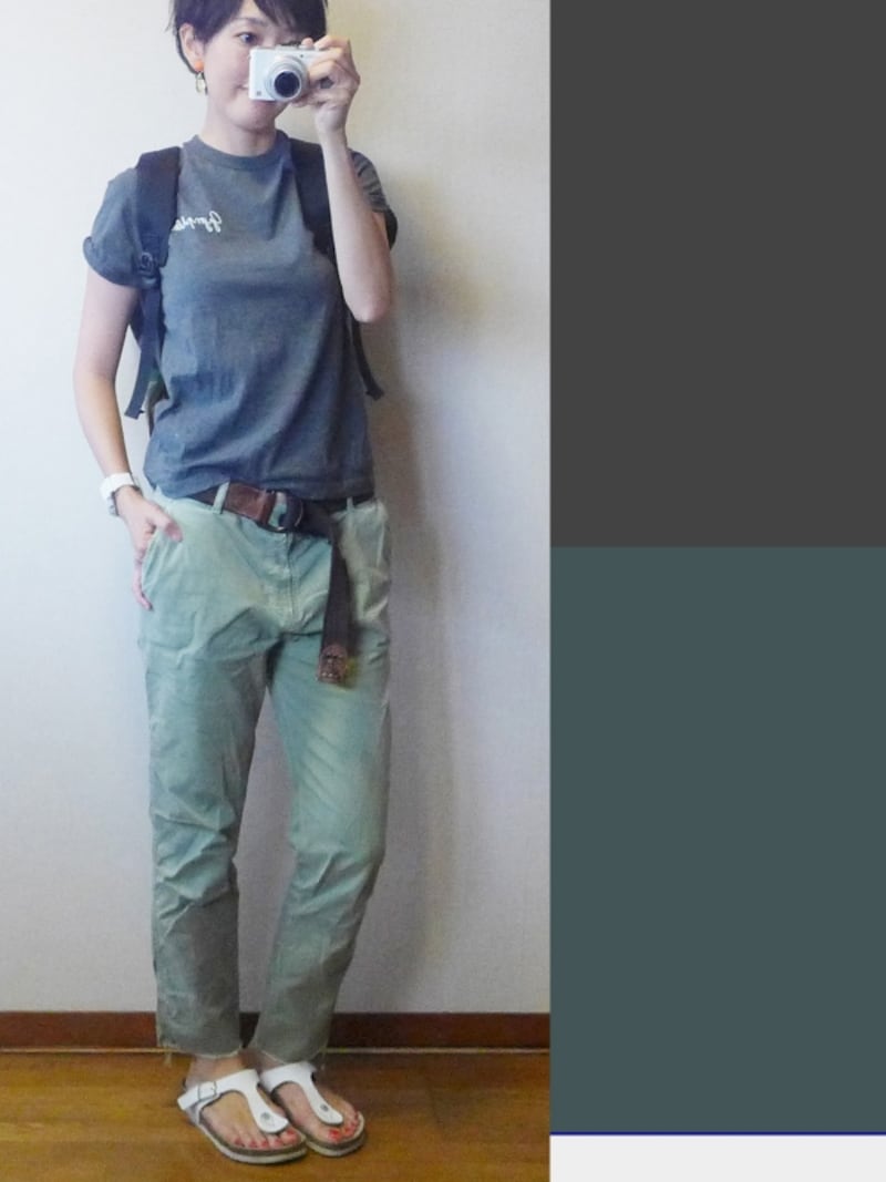 カーキ×ヘザーグレー