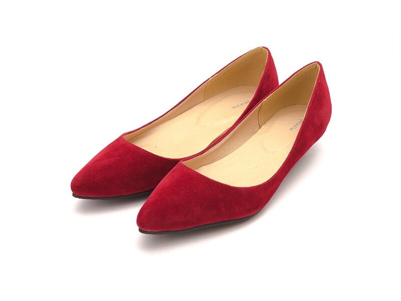 [メヌエ]menu'e レディース ポインテッドトゥ ローヒール ベロア パンプス