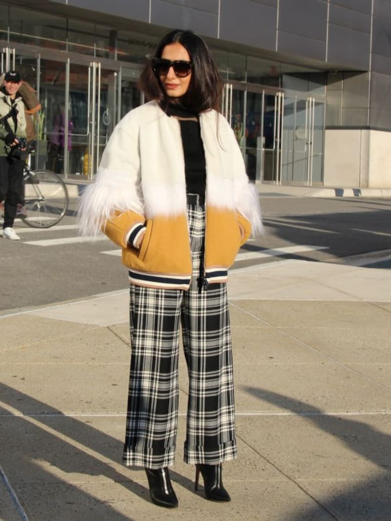 チェック柄パンツ