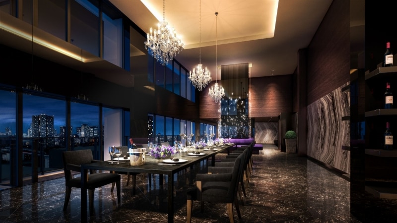 「シティタワーズ東京ベイ」のパーティーラウンジ完成予想図