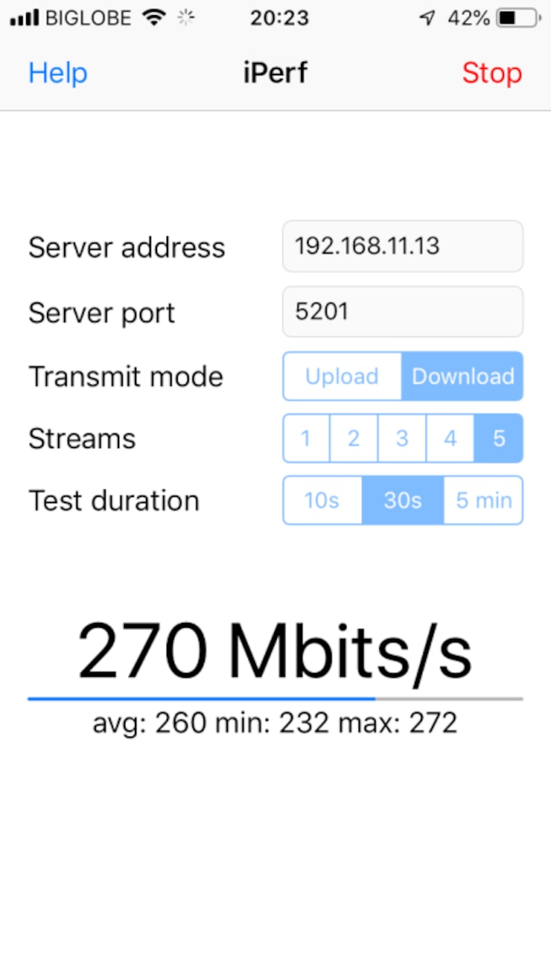 iPerf 3 speed test　利用