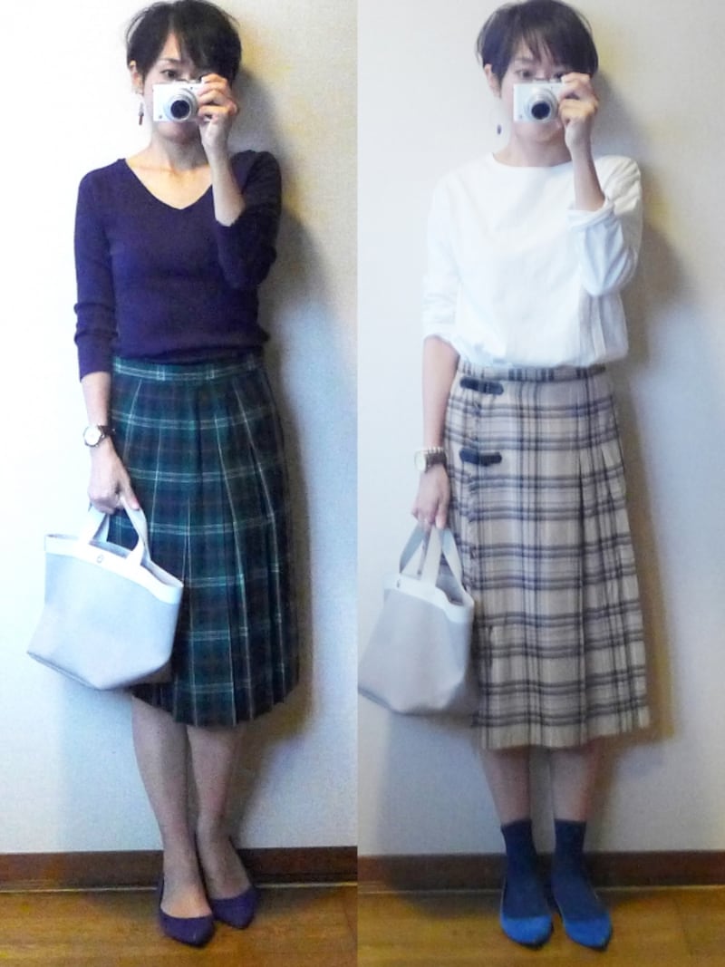 チェックスカート