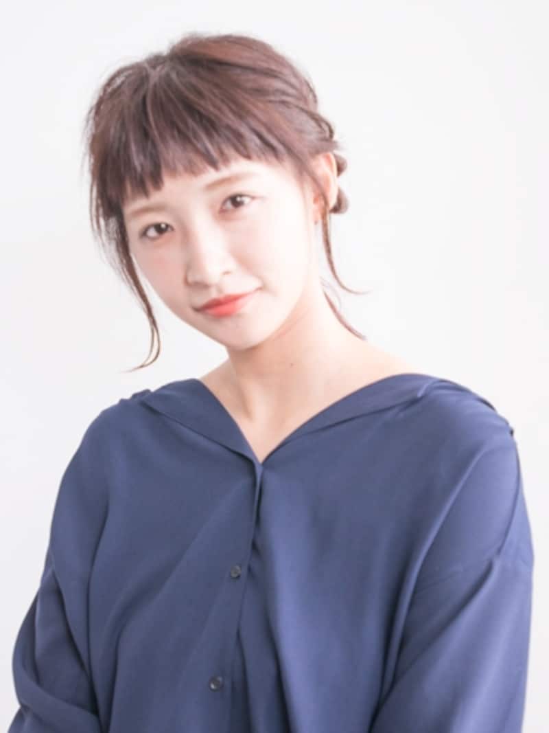 正面から見たヘアアレンジ完成画像