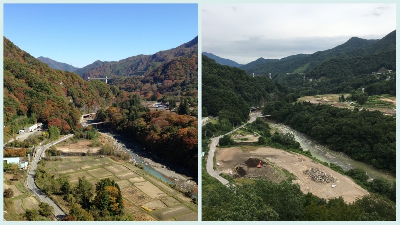 ダムができると湖底に沈む景色を同じ場所から撮影