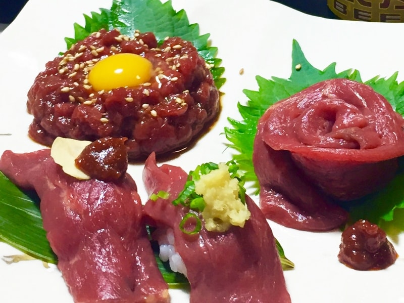 鉄鋼泉本館の「馬肉料理」.馬肉寿司.馬肉.諏訪の馬肉