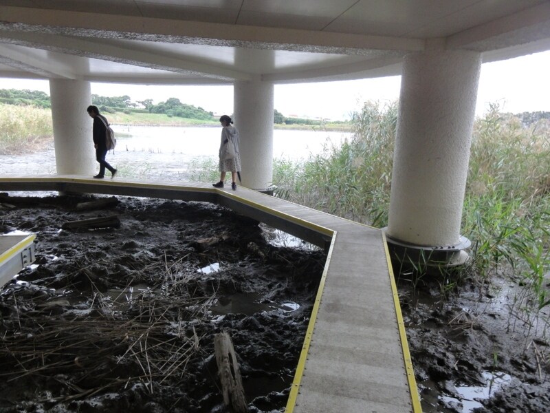 落ちないように気をつけて歩こう