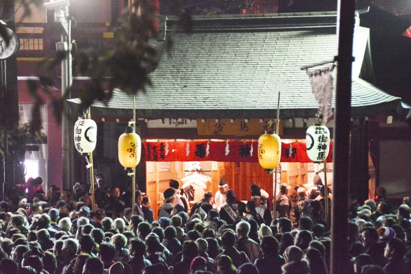 御神幸行列に加わる2頭の神馬