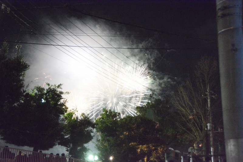 秩父夜祭のフィナーレを告げる花火