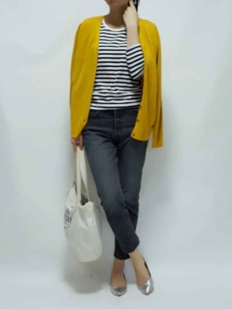 グレーデニム,コーディネート,カジュアルコーデ,カジュアル