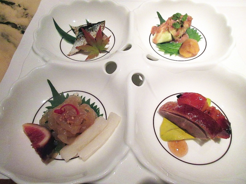 ヘイフンテラス 秋刀魚の香味焼き入り広東式前菜の盛り合わせ