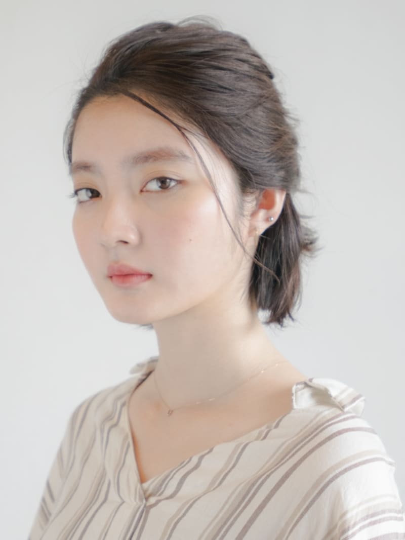 アメピンで留めるだけ！ボブで簡単こなれハーフアップ