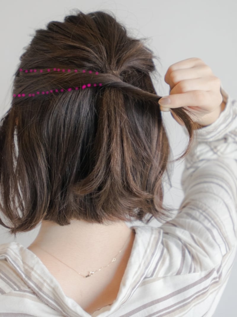 ハチ下の点線部分を分けとる