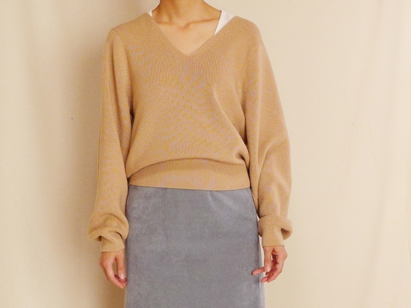 メリノブレンドVネックセーター