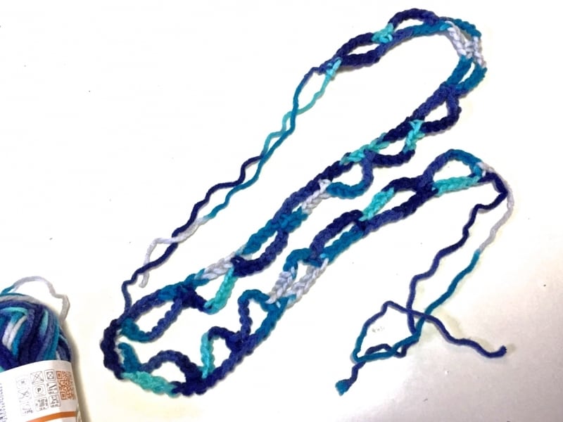 編み物、かぎ針、くさり編み、こま編み