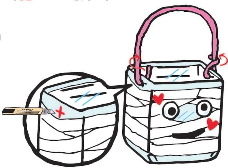 モールは好きな色で、ひもやリボンにしてもOKです!