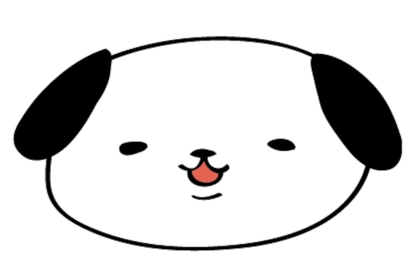 白黒の犬 イラスト 年賀状 カラー かわいい