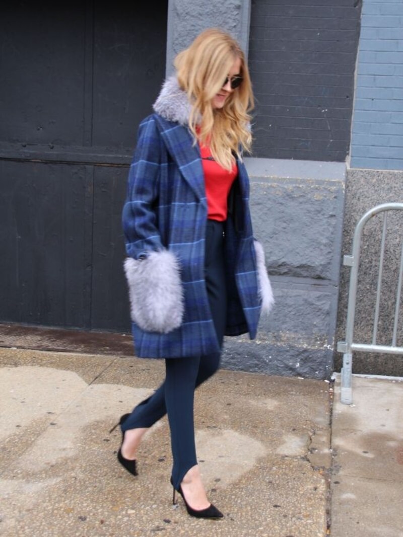 チェック柄とファー