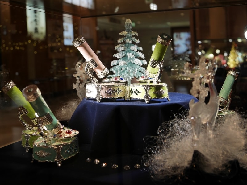 「小樽オルゴール堂」とコラボし、アンティークオルゴールも展示されています（2017年11月6日撮影）