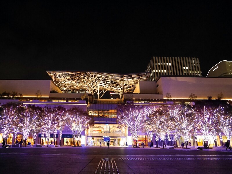 みなとみらいエリア最大級の規模となる「グランモール公園 Bright Illumination 2017-2018」(2017年11月7日撮影)