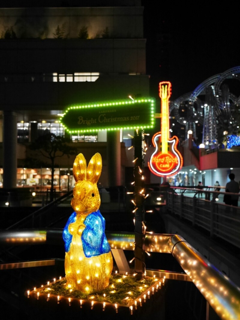 ピーターラビットのイルミネーションも点灯(2017年11月7日撮影)