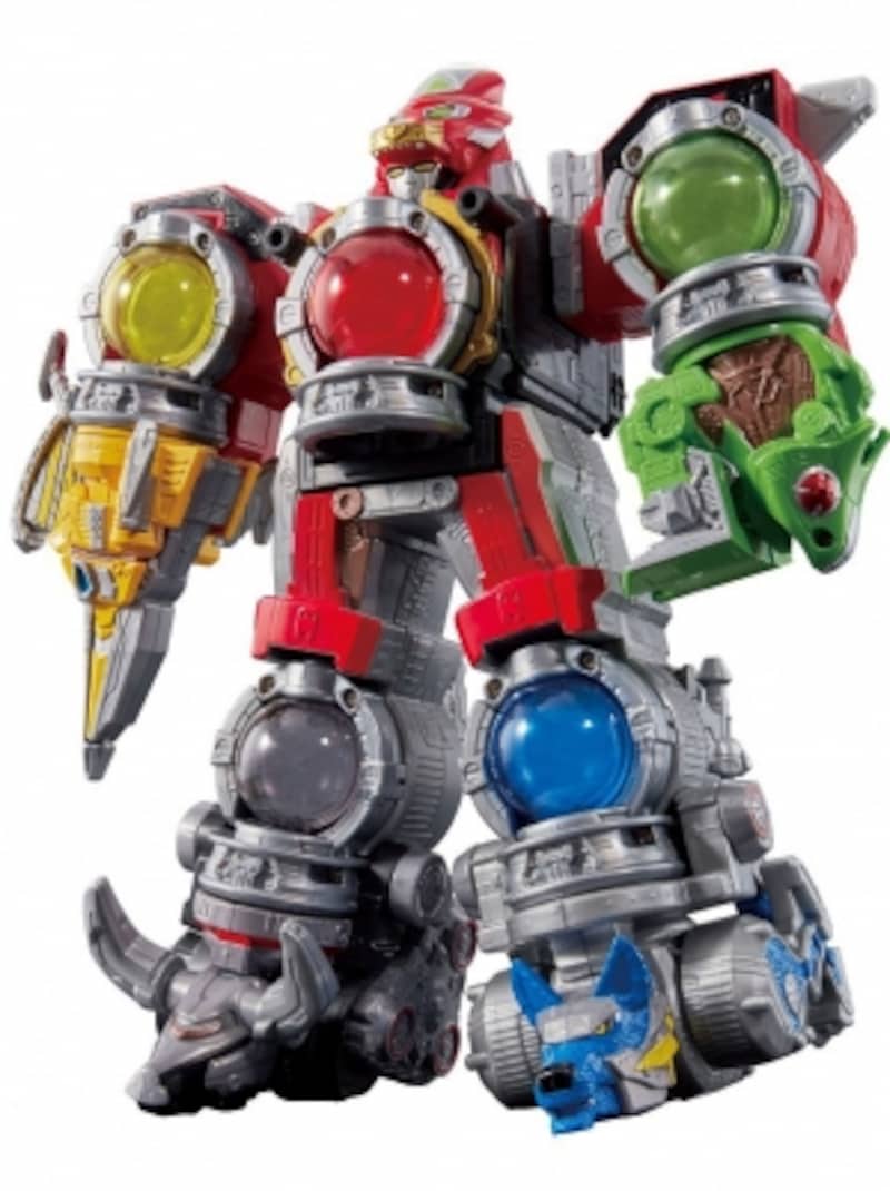 音声、発光、手足の自由換装ギミック搭載で合体ロボットの魅力が満載です
