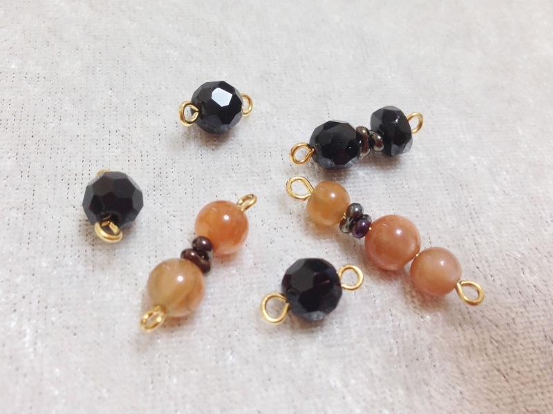 ピンとビーズでパーツを作る