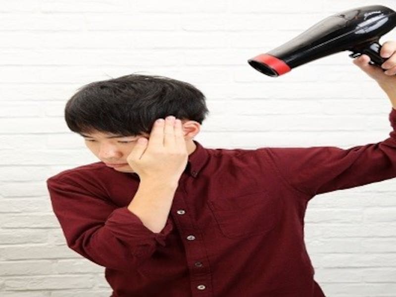 ナナメ後ろから温風を当てるのがポイント