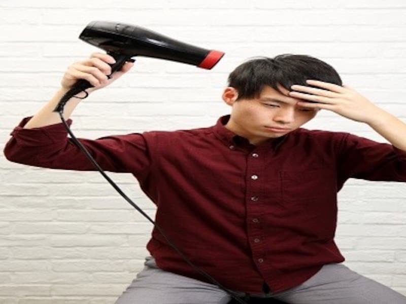 右から温風を当てる