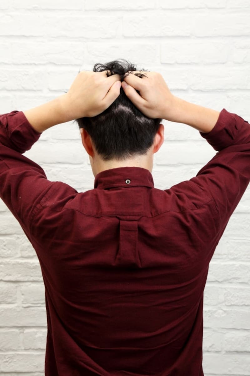 後頭部からワックスづけ