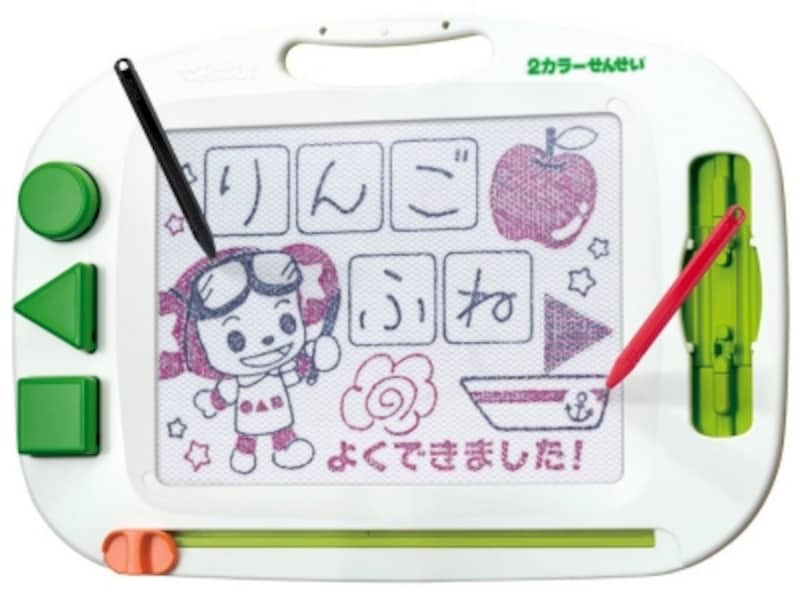 黒と赤のペン2本付き。親子で一緒にお絵描きができます