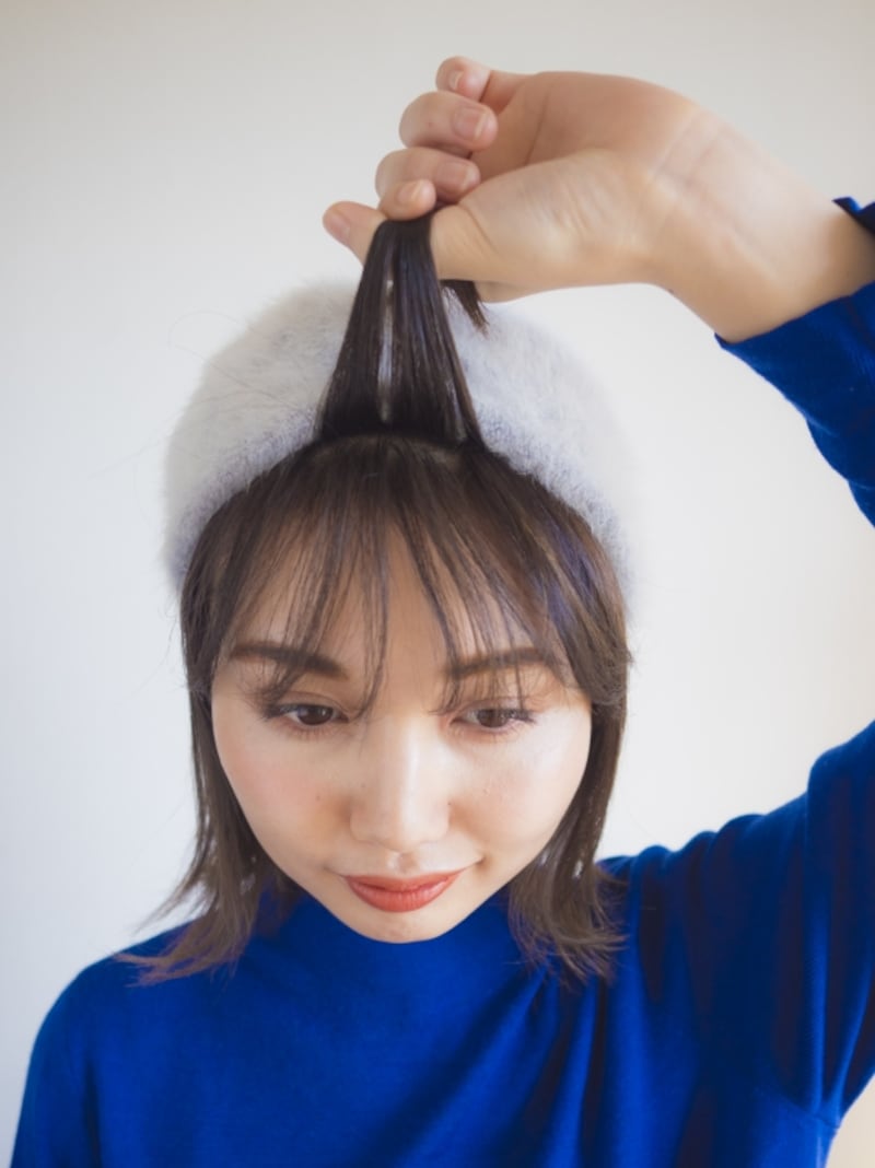 前髪の分量を調節