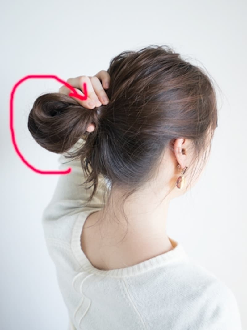 輪っか状のお団子を作る