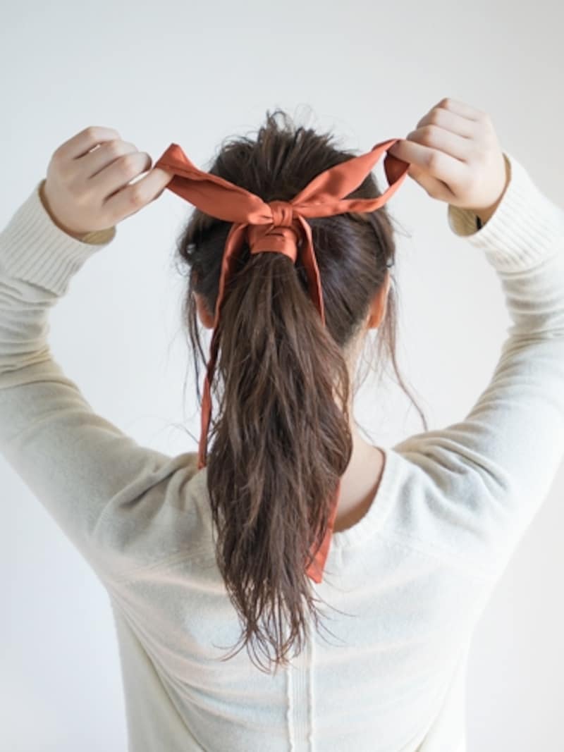 リボンの大きさと垂らす紐のバランスが大事