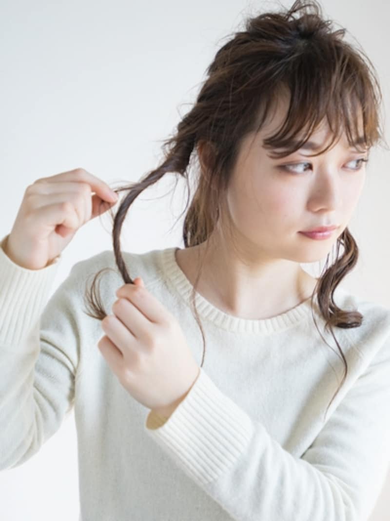 指先で表面を引き出して崩す