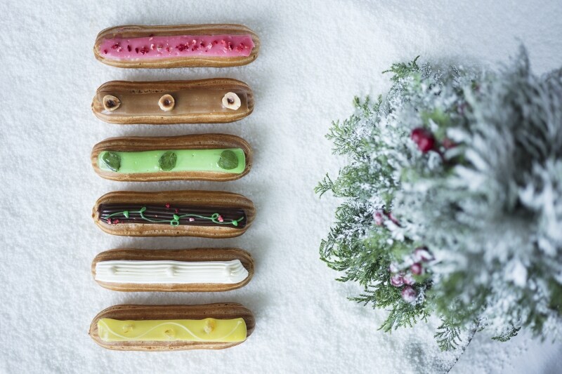 クリスマスエクレア セレクション スモール 各￥220 ／ ラージ 各￥520 -