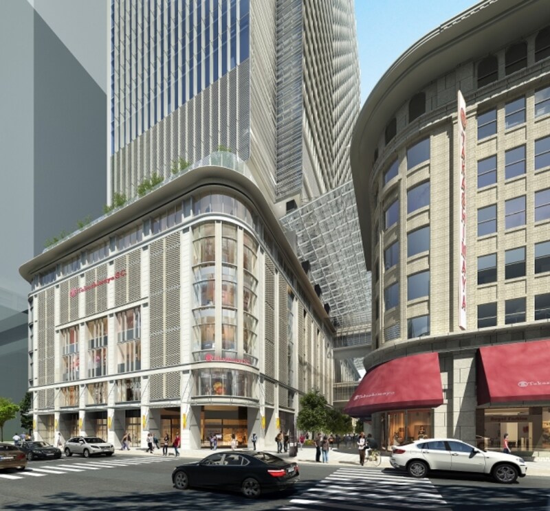 本館と新館の間は歩行者専用道路