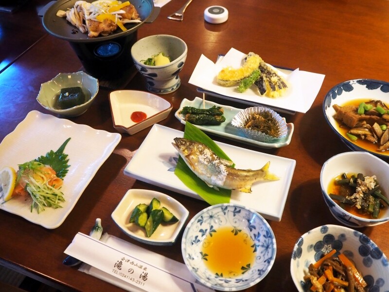 西山温泉.食事.滝の湯.夕食....