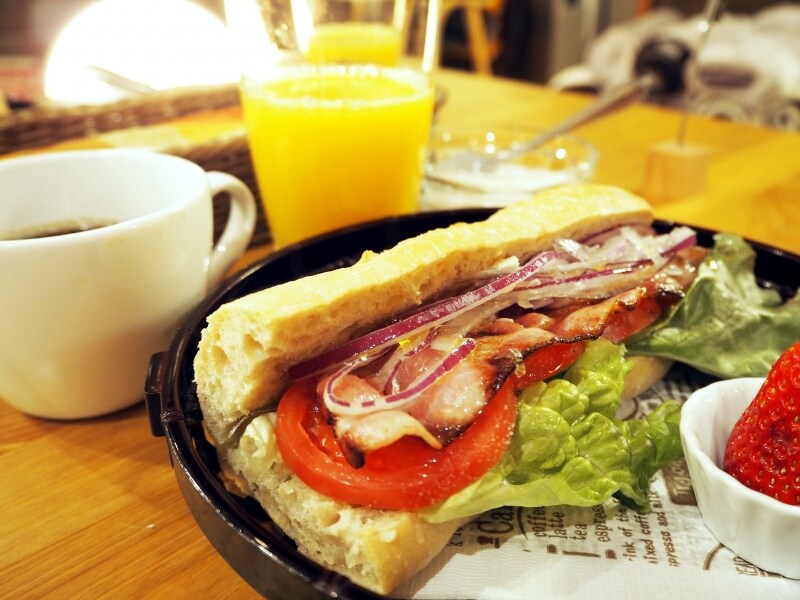 小石屋.小石屋旅館.朝食.サンドイッチ.モーニング...