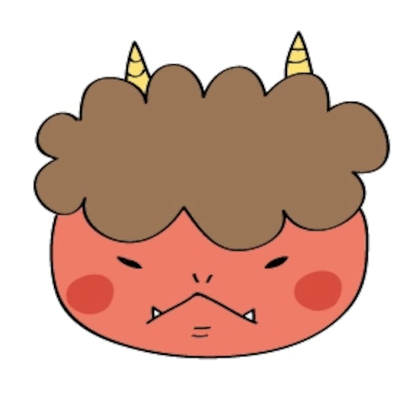 怒った赤鬼 イラスト カラー かわいい