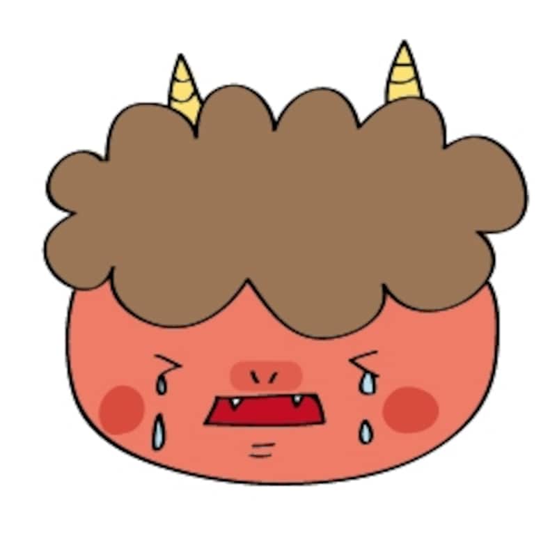 泣いている赤鬼 イラスト カラー かわいい