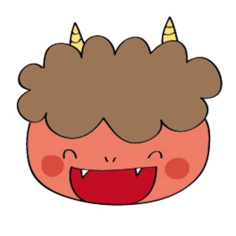 笑っている赤鬼 イラスト カラー かわいい