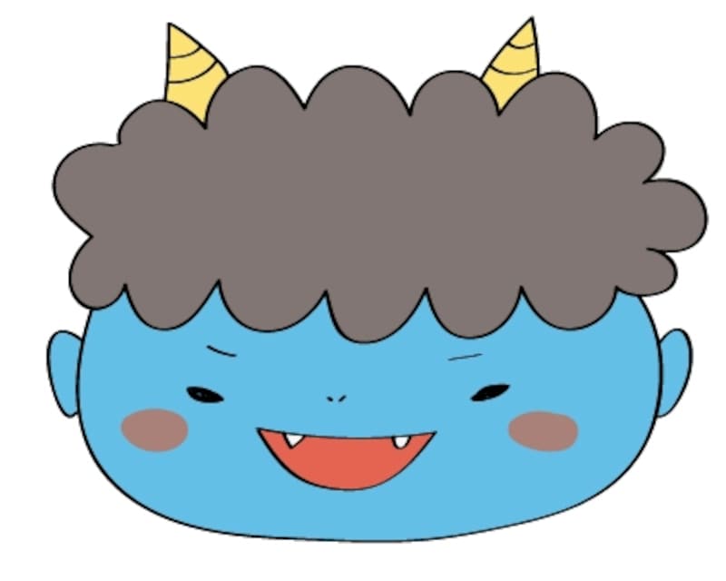 カラー/青鬼の顔です。