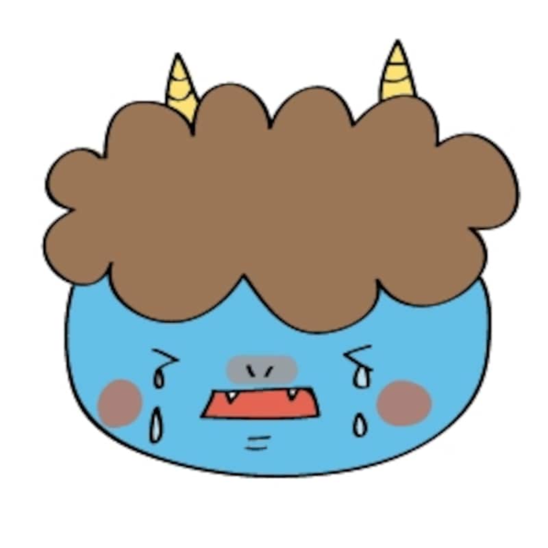 泣いている青鬼 イラスト カラー かわいい