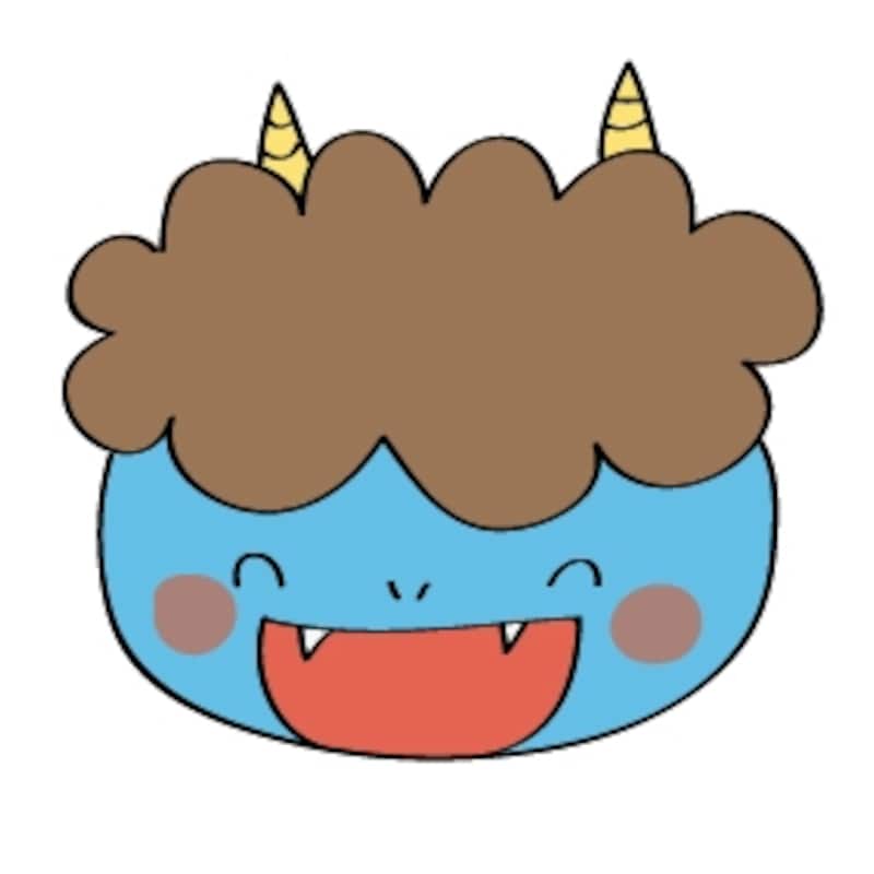 笑っている青鬼 イラスト カラー かわいい