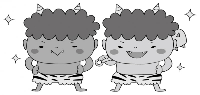 モノクロ/赤鬼と青鬼です。