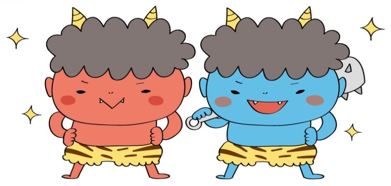 カラー/赤鬼と青鬼です。