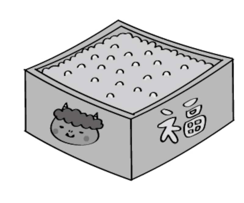 豆 節分 イラスト 白黒 かわいい