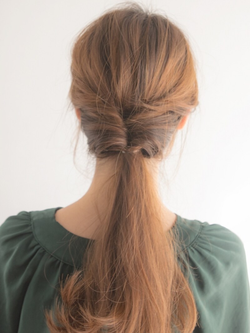 2つの毛束を合わせた状態